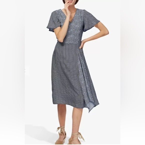 Brora Ink Graphic Print  patchwork Dress Size UK 12 US 8 Asymmetric V Neck - Picture 2 of 15